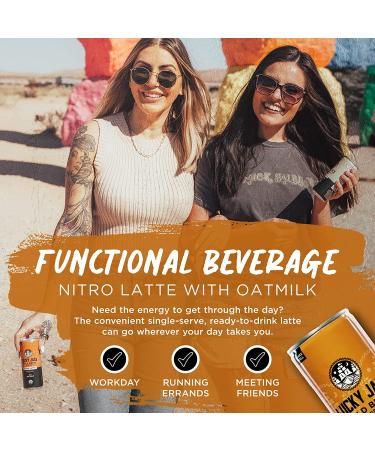Lucky Jack Cold Brew Coffee Mocha - Nitro Oat Milk Latte (12 Pack, 7.5oz Cans) - 130mg Caffeine - USDA Organic, Gluten-Free, Kosher - Nut-Free - Mocha Latte - Buy Online on GoSupps.com