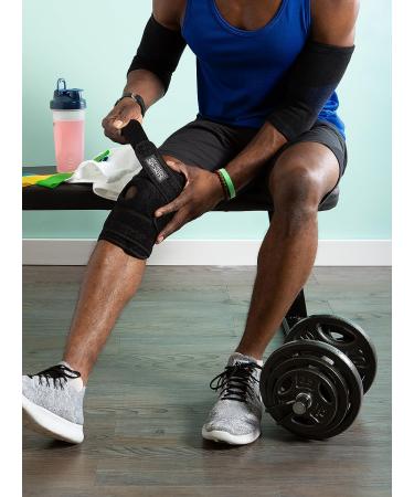 Athletec Sports Knee Support - Open-Patella Stabilizer for ACL, LCL, MCL, Meniscus Tear - Size Medium, Black - Adjustable Straps - Relieve Arthritis, Tendonitis Pain - Buy Online on GoSupps.com