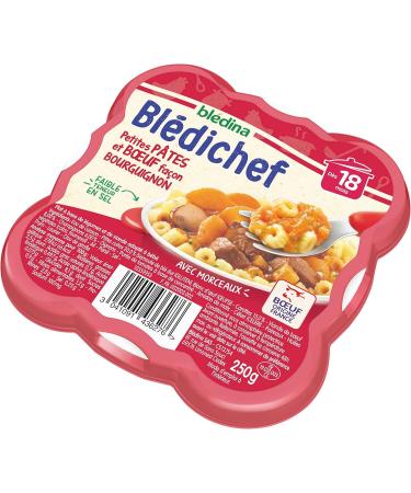 Bl dina - Bl dichef - Repas B b 18 Mois - 9 Plats P tes B uf Bourguignon - Petits Morceaux - Faible Teneur en Sel - D s 18 Mois - 9 Assiettes 250g - Buy Online on GoSupps.com