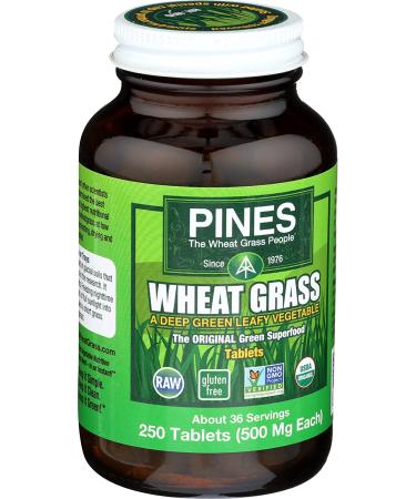 PINES Organic Wheat Grass Tablets - 250 Count | Featured in Ocean's 8 - Buy Online on GoSupps.com