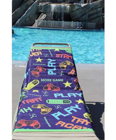 Kids Gaming Microfiber Beach Towel - Large (30x60) - Absorbent, Quick Dry, Sand Free - Lightweight Blanket for Sports, Pool, Picnic, Travel - Boys, Girls, Toddler - Buy Online on GoSupps.com