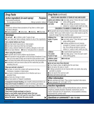 Amazon Basic Care Multi-Symptom Triamcinolone Acetonide Nasal Allergy Spray, 0.37 fl oz (Pack of 1) - Buy Online on GoSupps.com