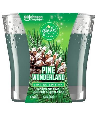 Glade Jar Candles Fragrance Candles Infused with Essential Oils Air Freshener Candles 3.4 Oz Multiple Scents Available! (Pine Wonderland 1 Wick)
