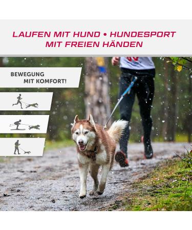 LASALINE Canicross Belly Belt - Comfortable Dog Leash Trekking Belt in Black & Neon Pink | Ideal for Outdoor Adventures - Buy Online on GoSupps.com