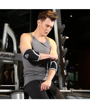 Nordic Lifting Elbow Sleeves (1 Pair) - 5mm Neoprene Support for Weightlifting, Powerlifting, CrossFit & Tennis - Unisex Compression Sleeve with 1 Year Warranty - Buy Online on GoSupps.com