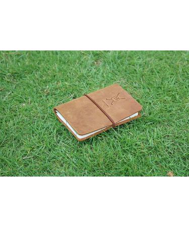 Handmade Leather Golf Log Book with Yardage Book - Refillable, Buckskin Finish - Buy Online on GoSupps.com