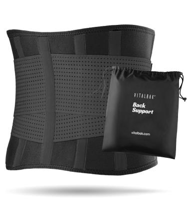 Vitalbak back bandage for women and men |Helps with injuries and relieves hip and back pain |Back support belts for the lumbar spine with two settings (black s) s black - Buy Online on GoSupps.com