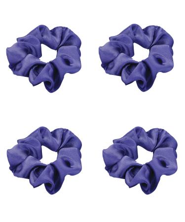 GIZZY Ladies Girls Set of 4 Purple Satin Elasticated Hair Scrunchies.