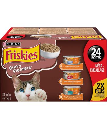 Friskies Gravy Pleasers Wet Cat Food Chicken Variety Pack 3 Flavours - 156 g Can (24 Pack) Gravy Pleasures Gravy Pleasers 156 g (Pack of 24) - Buy Online on GoSupps.com