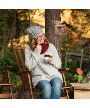 Relaxdays Squirrel Feeder - FSC-Certified Natural Wood, Folding Roof, Ventilation Holes - Hanging Feeding Station - Buy Online on GoSupps.com