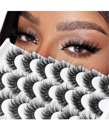 Ahrikiss Fluffy Cat Eye False Eyelashes - 14 Pairs Natural Volume 17mm Lightweight Curly Lashes - P01 14P-P01 for Stunning Eyes - Buy Online on GoSupps.com