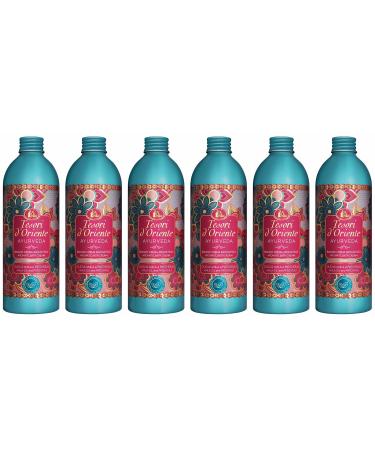 Tesori d'Oriente: "Ayurveda" Aromatic Bath Cream Ayurvedic Recipe - 16.9 Fluid Ounces (500ml) Bottles (Pack of 6) Italian Import