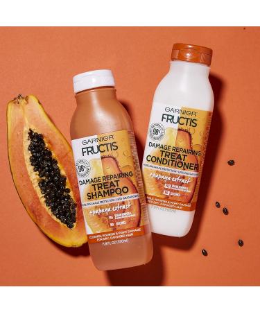 Garnier Fructis Damage Repairing Treat Conditioner - 98% Natural Ingredients Papaya - Nourish Dry Damaged Hair - 11.8 Fl Oz - International Shipping - Buy Online on GoSupps.com