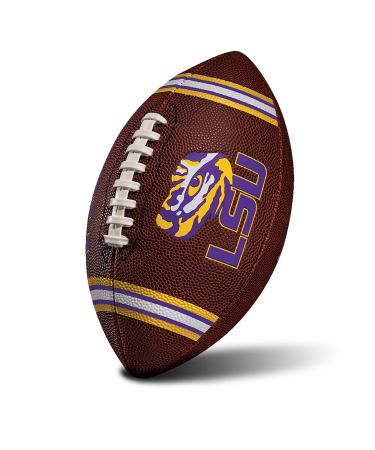 Franklin Sports Kids NCAA Youth Football - Official College Team Football with Team Logos - Junior Size Football LSU Tigers