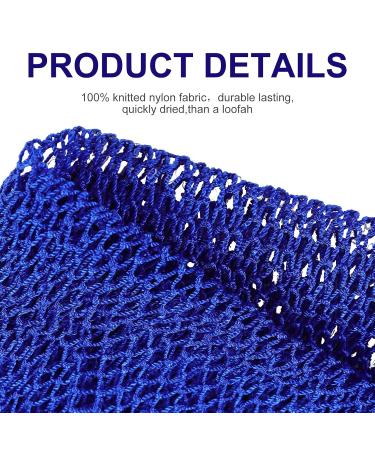 2 Pieces African Exfoliating Net Bath Sponge - Long Back Scrubber for Smooth Skin | Daily Use & Stocking Stuffer (Blue Black - Buy Online on GoSupps.com