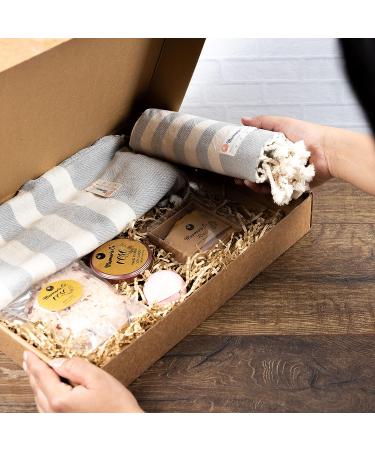 Rose Spa Gift Set for Women - Turkish Towels, Candle, Soap, Bath Salt & Bomb - Luxurious Self-Care Kit - Buy Online on GoSupps.com