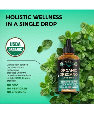 USDA Organic Oil of Oregano Drops - Immune Support & Antioxidant - Made in USA Non-GMO Vegan 1 fl oz - Buy Online on GoSupps.com