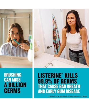 LISTERINE Cool Mint Antiseptic Mouthwash - Kills 99% of Germs, Fights Bad Breath & Gingivitis - ADA Accepted, Cool Mint Flavor - 500mL - Buy Online on GoSupps.com