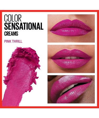 Maybelline Color Sensational Lipstick - Pink Thrill, Cream Finish, Hydrating Nude Lip Color - 0.15 oz - Buy Online on GoSupps.com