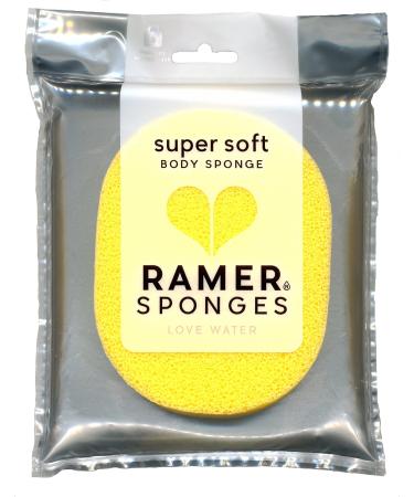 Ramer Shower Sponge - Super Soft Body Sponge Small (Yellow Sunburst Yellow