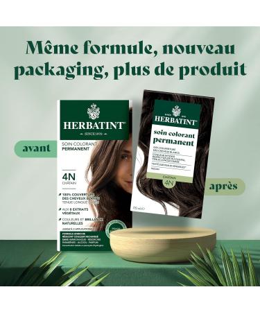 Herbatint Permanent Hair Color Treatment 4N Chestnut - 170 ml | Ammonia Free 100% Grey Coverage | Dermatologically Tested for Sensitive Skin with 8 Organic Plant Extracts - Buy Online on GoSupps.com