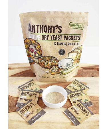 Anthony's Active Dry Yeast Packets - Gluten Free Original 0.25 oz (Pack of 42) - Buy Online on GoSupps.com