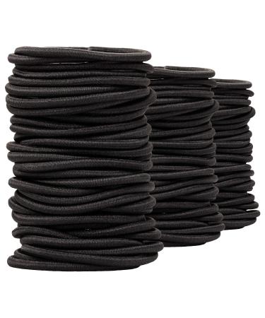 150 Pcs Black Hair Ties for Women Hair Ties Ponytail Holders Hair Bands Elastic Hair Ties No Damage Braided Girls Men Thick Ouchless Black as Night