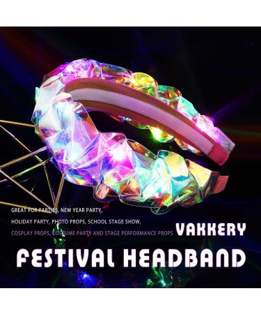 Vakkery Light Up Headbands LED Flashing Hair Band Luminous Laser Headdress Party Festival Hair Accessories for Women and Girls - Buy Online on GoSupps.com