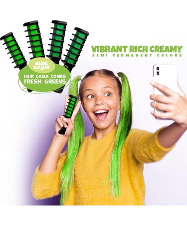 Blue Squid Haircover for Girls - 4 Pack Green Temporary Hair Color Combs | Washable & Perfect Gift Ideas for Teenage Girls - Buy Online on GoSupps.com