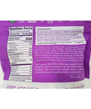 Seven Sundays Organic Blueberry Chia - 28 Oz (1.75 Lbs) | Superfood Breakfast Cereal - Buy Online on GoSupps.com