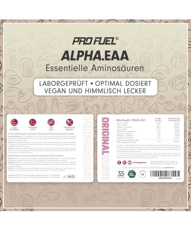Alpha EAA Pulver 2x462g Blood Orange | Vegan EAA Drink Powder with All 8 Essential Amino Acids | Optimal Value | Made in Germany - Buy Online on GoSupps.com