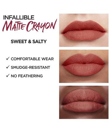 L'Oreal Paris Infallible Matte Lip Crayon - Sweet and Salty | 1 Count (Pack of 1) - Buy Online on GoSupps.com