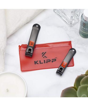 KLIPP Nail Clippers Set for Men and Women - Zinc Alloy Trimmers with Built-in Files for Fingernail Care - Non-Slip Levers for Precision - Travel Nail Care Kit - Buy Online on GoSupps.com