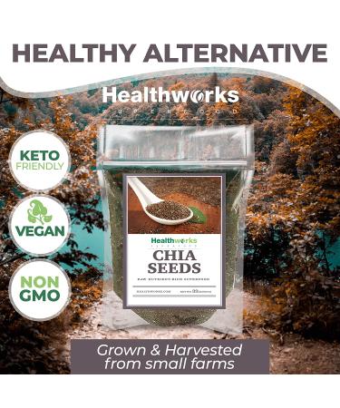 Healthworks Chia Seeds Raw - 32oz (2lbs) | Premium All-Natural Superfood with Omega-3, Fiber & Protein | Great for Shakes, Smoothies & Oatmeal - Buy Online on GoSupps.com