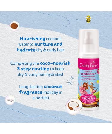 Childs Farm Kids Coco-Nourish Leave in Conditioner 125ml - Organic Coconut for Dry Curly Hair | Conditions & Nourishes | For Dry Sensitive & Eczema-prone Skin - Buy Online on GoSupps.com