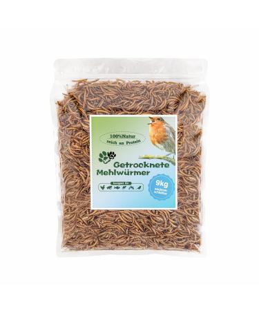Jan-Pet premium mealworms dried 9 kg (9 x 1 kg) bag reinforced bird feed wild birds all year round hedgehog feed squirrel hamster fish feed
