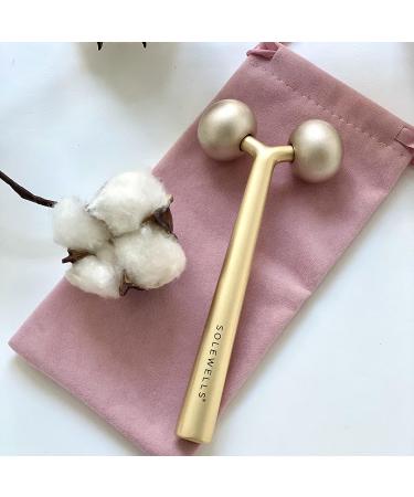 Gold Facial Cooling Roller Massager for Jawline Contouring, Lymphatic Drainage & Anti-Aging - Brighter, Smoother, Tighter Skin - Face Gym Tool, Puffiness Reducer - Buy Online on GoSupps.com
