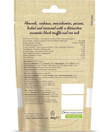 Cambrook Baked Truffle Nuts 80g Bag - Premium Gluten Free Vegan Nuts with Almonds, Black Truffle, and Sea Salt - Pack of 1 - Buy Online on GoSupps.com