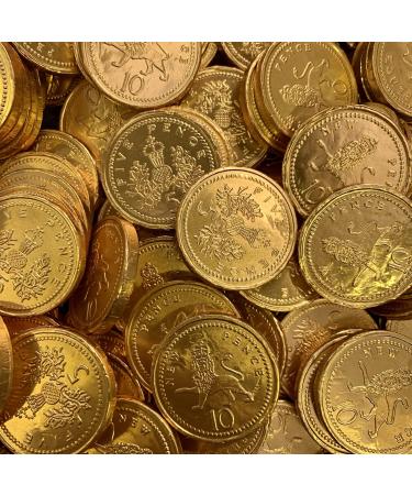 50 Gold Milk Chocolate Coins Share Bag by The Gourmet Sweet Company