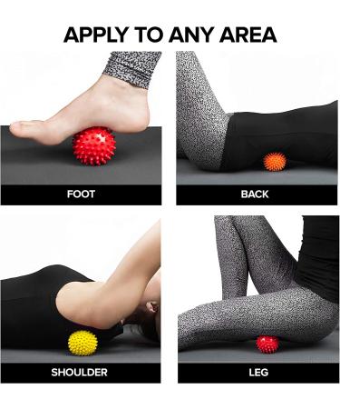 Octorox Spiky Massage Balls - 3-Piece Set for Foot, Back, and Muscles | Soft to Firm Spiked Massager Roller Orb for Plantar Fasciitis, Trigger Point Therapy, Exercise, Yoga, Deep Tissue Myofascial Release - 3-inch - Buy Online on GoSupps.com