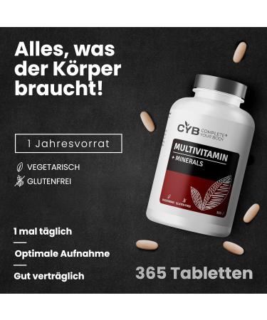 High Dose Multivitamin & Mineral Tablets - 365 Tablets 1 Year Supply Laboratory Tested | Complete Your Body - Buy Online on GoSupps.com
