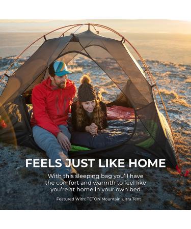 TETON Sports Leef Mummy Sleeping Bag 0F Regular Black/Sage - Lightweight Cold-Weather Sleeping Bag for Backpacking, Camping, and Hiking - Includes Drawstring Compression Sack - Buy Online on GoSupps.com