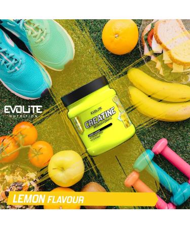Evolite Nutrition Creatine Monohydrate 500g - Flavored Creatine Powder for Pre Workout Boost - Lemon Taurine - Best Creatine Supplement - Buy Online on GoSupps.com