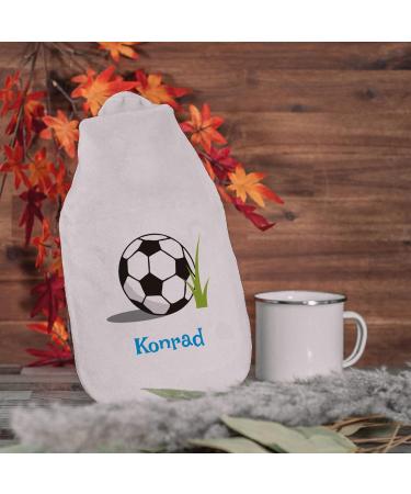 Personalized Hot Water Bottle - 800ml Cozy Cover with Custom Text | Perfect Gift for Children & Adults - Football Design - Buy Online on GoSupps.com