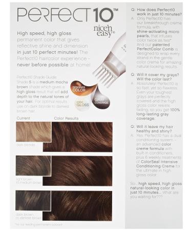 Clairol Nice'n Easy Perfect 10 Permanent Hair Dye in 5 Medium Brown - Pack of 1 - Buy Online on GoSupps.com