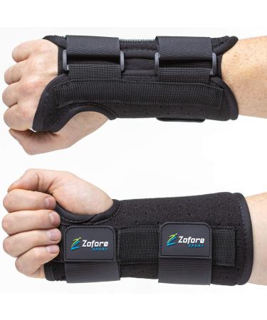 Carpal Tunnel Wrist Brace Support with 2 Straps and Metal Splint Stabilizer - Helps Relieve Tendinitis Arthritis Carpal Tunnel Pain - Reduces Recovery Time for Men Women - Right (S/M) S/M (Pack of 1) Right Hand