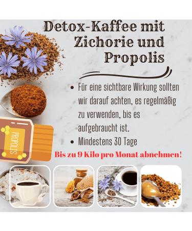 Premium Vegan Detox Coffee - Chicory & Propolis - Dietary Detox - Promotes Weight Loss - Healthy & 100% Natural - Increases E - Buy Online on GoSupps.com