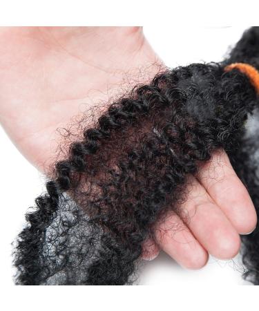  Dark Black Afro Kinky Bulk Hair Braiding Curly Synthetic Hair Extensions For Braiding 11 Inch/43CM Afro Twist Hairpiece - Buy Online on GoSupps.com