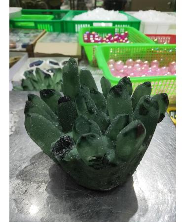 1000gRare Natural Green Ghost Cluster Crystal Stone Clear Crystal Natural Specter Reiki Quartz Stones Specimen Beautiful Crystal Cluster (Size : 500g) - Buy Online on GoSupps.com