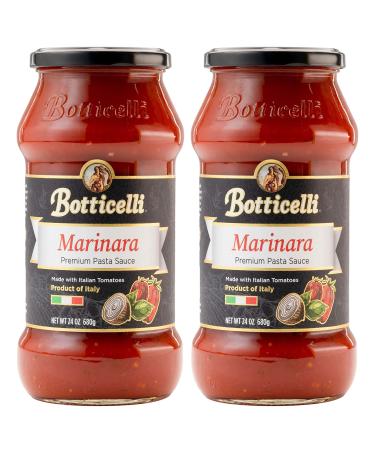 Marinara Premium Italian Pasta Sauce by Botticelli, 24oz Jars (Pack of 2) - Product of Italy - Whole30 Approved - Gluten-Free - No Added Sugar, Artificial Colors, Flavors, or Preservatives 1.5 Pound (Pack of 2)